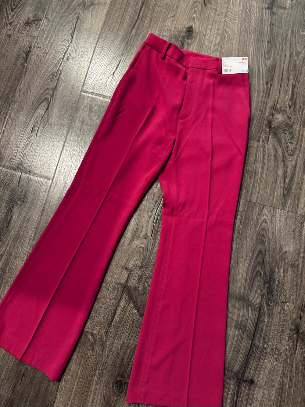 Uniqlo women drape flared Dress Pants Pink size 0 NWT - Picture 2 of 7